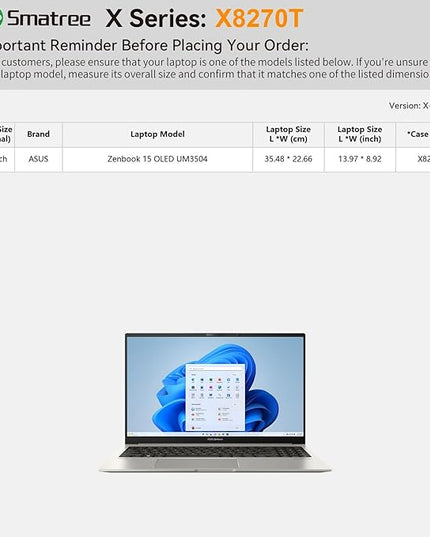 Smatree Hard EVA Protective Sleeve Compatible for 15.6 inch Vivobook S 15 Q5507 Copilot+PC, Zenbook 15 OLED UM3504, HP Envy X360, HP Pavilion x360 Convertible-15-er1000 Case (X8270T)