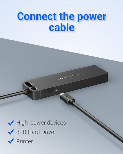 VENTION USB Hub 3.0 Splitter with 3FT Extension Long Cable 4-Port Ultra-Slim Multiport Expander for Desktop, PC, Laptop, Surface Pro, PS4, Flash Drive, Mobile HDD