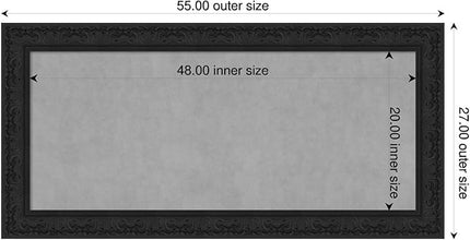 Amanti Art Black Framed Magnetic Board 27x55 Oversize Vision Board for use with Magnets, 100% Metal Sheet to Display Items as Office Decor or for Home Organization in mudroom, Kitchen or Kids Room