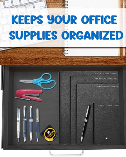 Upgrade Wood Under Desk Mounted Sliding Pull-out Drawer, Ball-Bearing Slides Under Desk Drawer Storage Organizer, Hanging Drawers for Desk, Hidden Desktop Organizer for Office Desks, Tables - Black