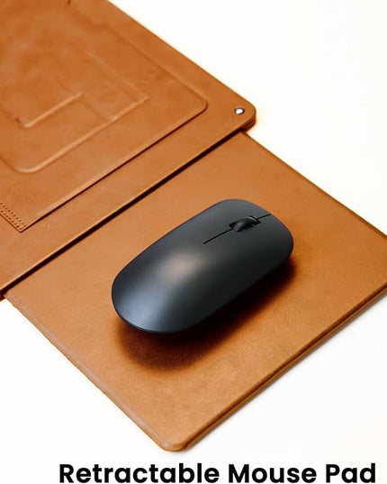 PUNCUBE Portable Lap Desk -Ultra Slim&Compact Laptop Desk in Sleek Design with Retractable Mouse Pad, Adjustable Stand, Expandable Surface, and Heat Protection for Laptops and Tablets (Blonder Brown)