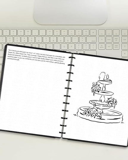 A4 TUL Discbound Dotted Refill Paper, 11-Disc Dot Grid Filler Paper, 100Sheets / 200Pages, 100gsm White Paper, 8.5'' x 11''