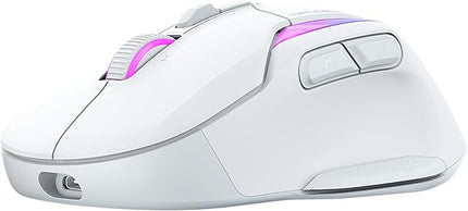 Turtle Beach Kone II Air Wireless RGB Gaming Mouse, 350-Hr Rechargeable Battery, 26000 DPI Optical Sensor, 100M Click Optical Switches, 21 Customizable Inputs, Ergonomic, 4D Scroll Wheel– Arctic White