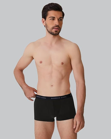 BAMBOO COOL Men's Ultra Breathable Underwear,No Riding Up Boxer Briefs with ComfortFlexible Waistband,Multipack