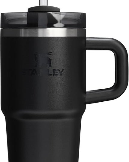 STANLEY Quencher H2.0 Tumbler with Handle and Straw 20 oz | Flowstate 3-Position Lid | Cup Holder Compatible for Travel | Insulated Stainless Steel Cup | BPA-Free | Black 2.0