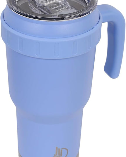 40 Oz Tumbler with Handle & Straw Lid, Insulated Stainless Steel Vacuum Flask, Double Wall Thermal Car Cup for Hot & Cold Drinks, Leak Proof, BPA Free (Cornflower Blue)