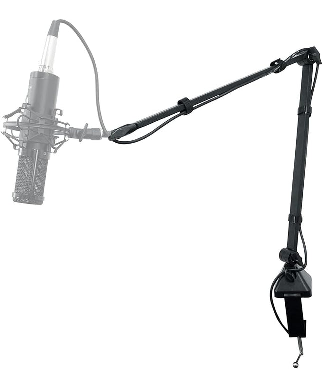 Rockville R-BOOM 34 34-Inch Boom Arm Studio Podcast Mic Stand, ABS Desk Clamp, Adjustable 3-Area Articulation, 360 degree Rotation, Steel Arm, for Podcasting and Streaming