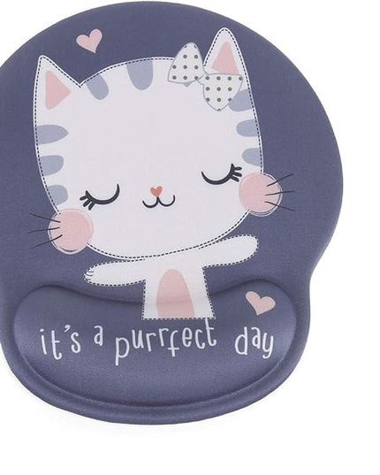 RICHEN Keyboard Wrist Rest and Mouse Pad with Wrist Support, Memory Foam Set for Computer/Laptop/Mac,Gaming and Office, Sturdy & Comfortable & Lightweight for Easy Typing & Pain Relief (Cute Cat)