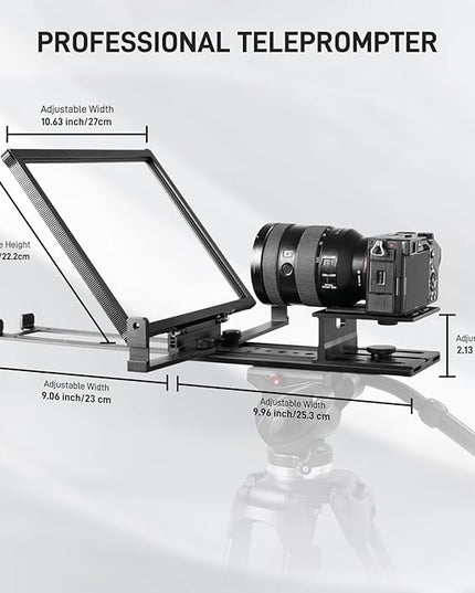 GVM 12" Teleprompter kit with Remote Control & App, Collapsible Teleprompter for iPad Tablet Phone DSLR Camera, Prompter with Carry Case, HD Refective Display, for Video Recording/Vlogger