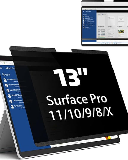 Mamol Magnetic Privacy Screen for 13 inch Surface Pro 11/10/9/8/X, Removable Anti Glare Blue Light Filter, Anti-Spy Screen Protector
