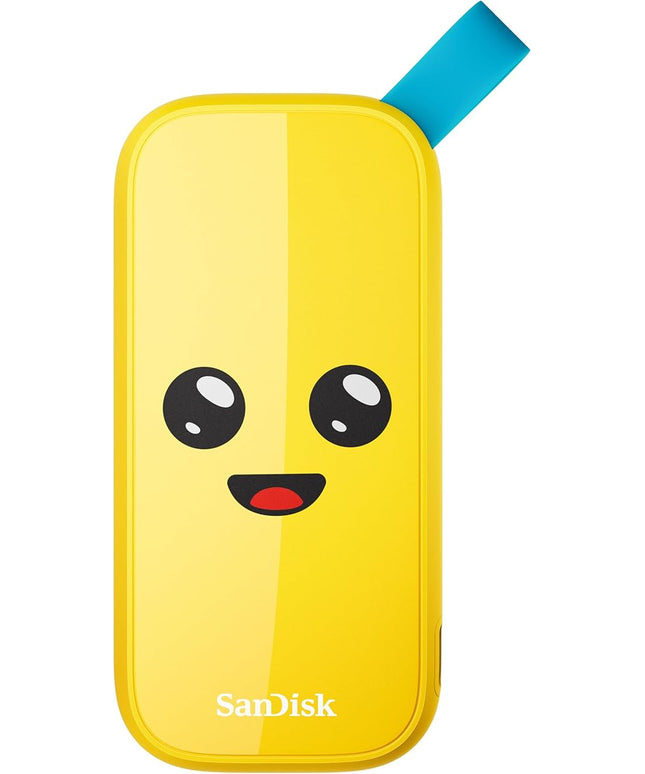 SanDisk 1TB Fortnite Portable SSD, Peely Edition - Up to 800MB/s, USB-C, USB 3.2 Gen 2, Drop Protection - SDSSDE30-1T00-G25F