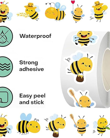 500 Pcs Cute Bee Sticker for Teen - Sticker Graphic - Cartoon Stickers for Water Bottles Laptop Bumblebee Stickers Waterproof Aesthetic Vinyl Decals Stickers for Adults Teens