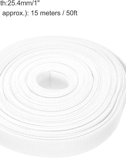 uxcell Expandable Sleeving, 1-inch 50ft Cable Sleeve, White