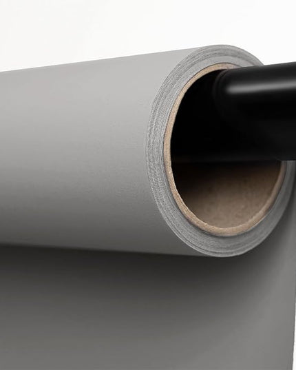 Kate Seamless Paper Backdrop for Photography Light Gray Photo Backdrop Paper (53''x16.4' Pursuit Grey)