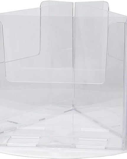 Clear-Ad - RLT-58-3 Acrylic Rotating Bifold Brochure Holders for 5.5" Literature Display - Pamphlet Holder and Magazine Organizer