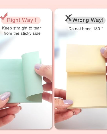 Sticky Notes 3x3 inch, 8 Pads, Pastel Colors Self-Stick Pads, Self-Adhesive Sticky Notes, 8 Pads/Pack, 80 Sheets/Pad, Total 640 Sheets