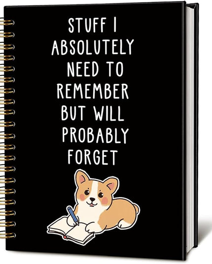 LIANGW Funny Corgi Gifts Spiral Notebook Journal, Welsh Corgi Lovers Gifts Journal for Writing, Pet Dog Mom Owner Gift, Dog School Office Stuff Supplies, 5.5x8.3 Inch