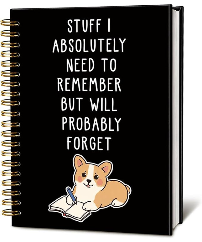 LIANGW Funny Corgi Gifts Spiral Notebook Journal, Welsh Corgi Lovers Gifts Journal for Writing, Pet Dog Mom Owner Gift, Dog School Office Stuff Supplies, 5.5x8.3 Inch