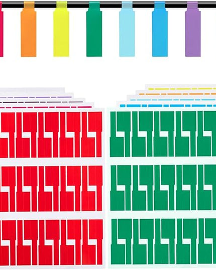 300 Pcs Cable Labels, JIQEZNL Premium 10 Colors Wire Labels Electrical, Waterproof Cord Label Electronics Tags for Cables Management, Self-Adhesive Cable Label Tags for Laser Printer and Handwriting