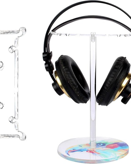 Clear Acrylic Headphone Stand for AirPods Max/Gaming Headsets (HyperX/Xbox) - Universal Holder for Bose, Beats & Wireless Headphones - Space-Saving Organizer (Color Eagle/Hawk)