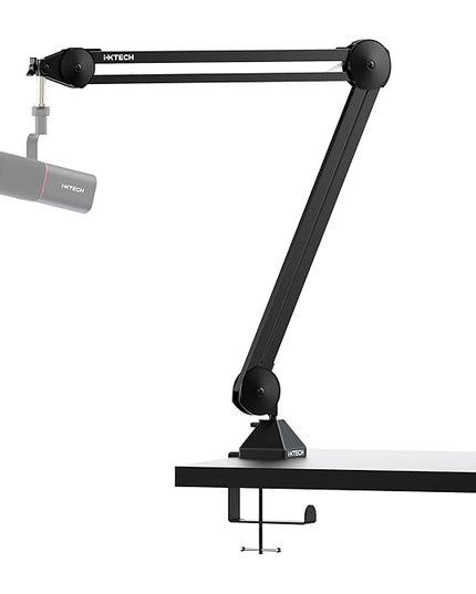 IXTECH Microphone Boom Arm Stand, Heavy Duty Adjustable Mic Stand with Cable Ties, Desk Mount Arm Stand for Gaming Streaming Podcasting.