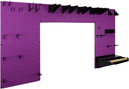 Wall Control Woodworking Tool Storage Organization Kit - Lazy Guy DIY Edition Wood Working Tool Supply Organizer for Do-It-Yourself Woodworkers and Makers (Purple Pegboard)