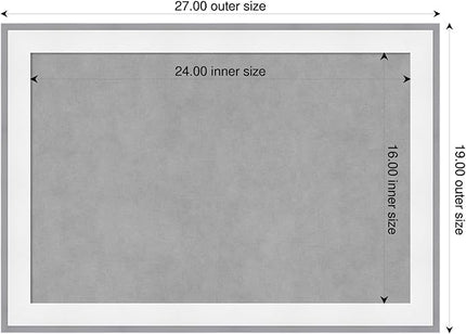 Amanti Art White Framed Magnetic Board 19x27 Medium Vision Board for use with Magnets, 100% Metal Sheet to Display Items as Office Decor or for Home Organization in mudroom, Kitchen or Kids Room