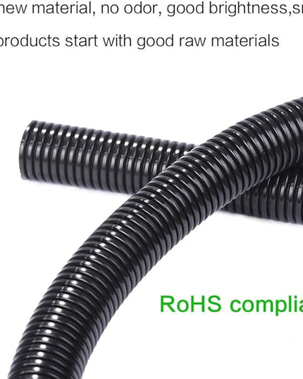 Alex Tech 10ft - 1 inch Split Wire Loom Tubing - Black