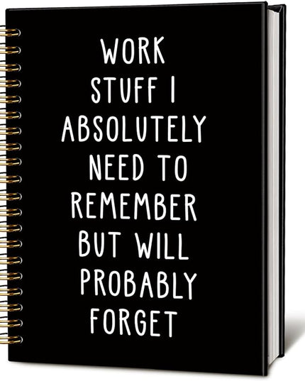LIANGW Funny Notebooks Journal, Sarcastic Notebooks for Work, Funny Office Gifts for Coworkers, Funny Notebooks for Work, Office Humor Gifts, Black Hardcover Spiral Notebook, 5.5x8.3 Inch
