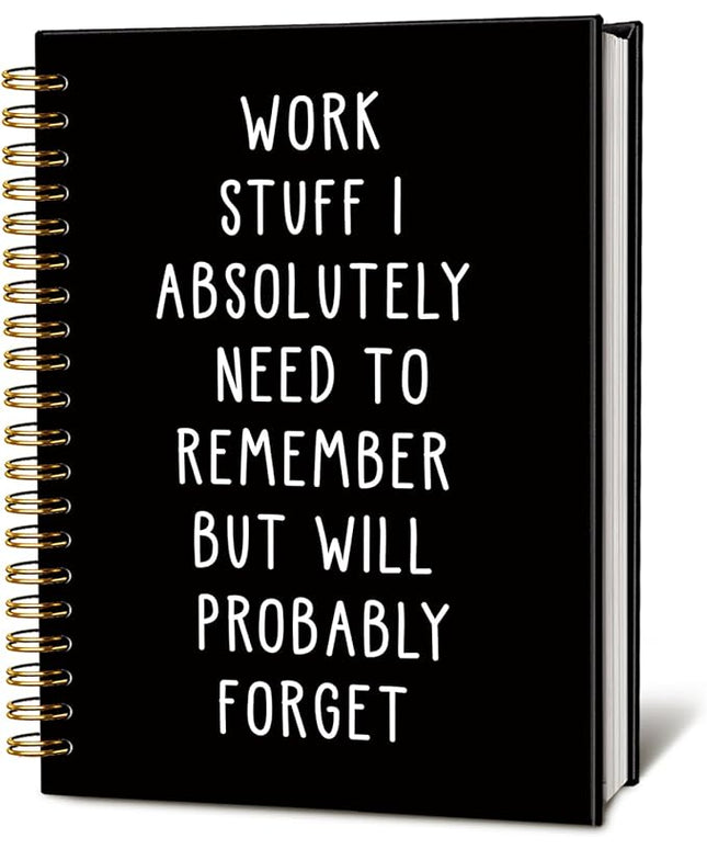 LIANGW Funny Notebooks Journal, Sarcastic Notebooks for Work, Funny Office Gifts for Coworkers, Funny Notebooks for Work, Office Humor Gifts, Black Hardcover Spiral Notebook, 5.5x8.3 Inch