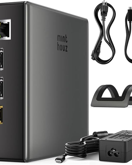 Minthouz USB C Docking Station for Laptop, Triple 4K Display with Dual DisplayPort & HDMI,140W Power Delivery, 10Gbps USB A/C Ports, Gigabit Ethernet, Audio/Mic USB C Hub for MacBook,Dell,HP,Surface