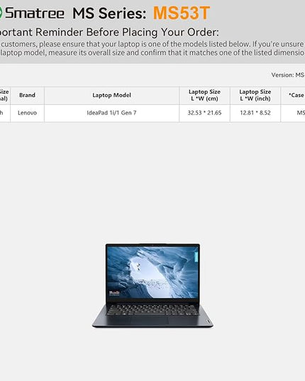 Smatree MS53T Hard EVA Protective Sleeve Case with Stand Compatible for 14 inch Lenovo IdeaPad 1i/1 Gen 7