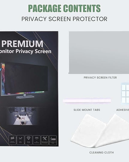 [2 Pack/Family Size]Eliwhale 24 inch Computer Screen Privacy Filter for 16:9 Widescreen Monitor, Matte Anti-Glare and Anti-Spy, Bluelight Block, Eye Healthy Privacy Shield, Width*Height: 531mm*299mm for LG HP AOC Acer and More