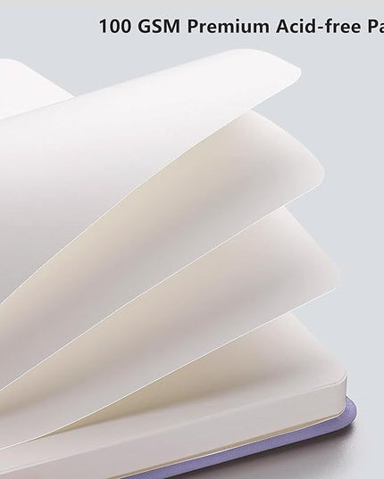 RETTACY Blank Journal Notebook, 192 Pages, A5 Medium Size (5.7'' x 8.3''), Leather Hardcover, 100 GSM Thick Paper, for Sketching, Drawing, Painting (Purple)