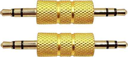 Voluty Tek 3.5mm to 3.5mm Male to Male Audio Headphone Adapter,Gold Plated 1/8" Stereo Coupler Connector for Speakers MP3 Players 2pcs