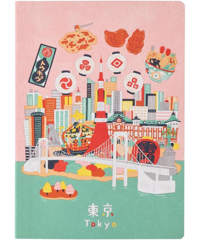 NOLTY JAPAN NOTE, A6 Notebook Featuring Japanese Design, 3.5mm Dot Grid, 80 Pages, Tokyo, JP0102