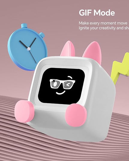 Small TV Audio Weather Clock,Weather Station,Robot Alarm Clock,Desktop Decoration, Retro Mini Small Cute Speaker