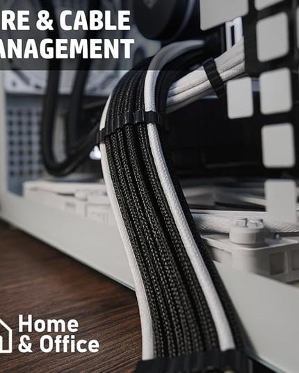 MGI SpeedWare Braided Split-Sleeve White Wire Loom for High-Temperature Automotive Harness and Home Cable Management 25 feet (3/4")