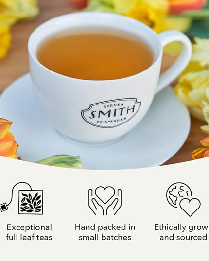 Steven Smith Teamaker Meadow No. 67, Chamomile, Rooibos, Hyssop & Rose Petals, Herbal Tea Blend, Caffeine-Free, Sugar-Free, Sustainably Grown, Tea Bags, 15 Sachets, 0.85oz each