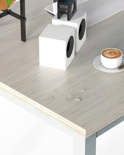 NSdirect Large Office Desk for Home Office, Large 63" Computer Desk Table, Wide Writing Study Desk for 2 Person, Metal Sturdy Frame Thicker Steel Legs, (White Oak, 63"L x 23.6"W x 29.5"H)