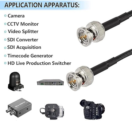 Superbat 3G/6G SDI Cable BNC Cable 75 Ohm Belden 1855A 25ft SDI Cord Supports HD-SDI/3G-SDI/4K/8K Video Surveillance Camera System,Precision Camera Wire