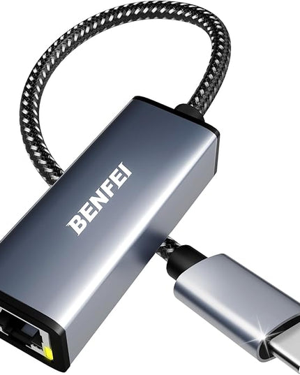 BENFEI USB-C to Ethernet Adapter, USB Type-C (Thunderbolt 3/4) to RJ45 Gigabit Ethernet LAN Network Adapter Compatible with iPhone 15 Pro/Max, MacBook Pro/Air 2023, iPad Pro,iMac, S23, XPS 17 and More
