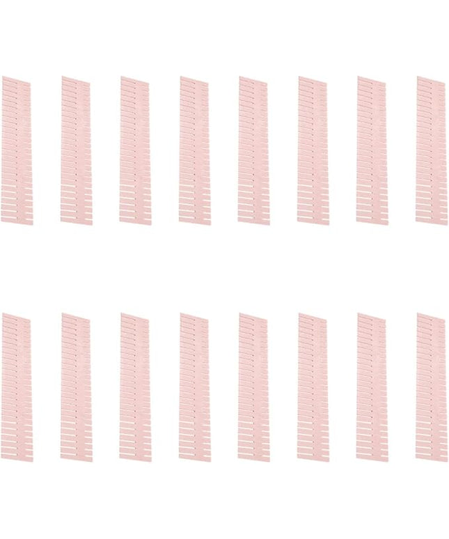 Veemoon Plastic Drawer Dividers DIY Long Plastic Shelf Dividers 37x7cm Pink 16 Pieces for Drawer Organization and Storage Rack, Classification Baffle for Home and Office Use