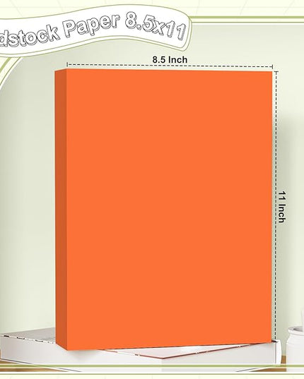 40 Sheets Cardstock 8.5x11, 65lb Orange Red Card Stock, Construction Paper, 180gsm Thick Printer Paper for Printing, Painting, Card Making, Kids School Supplies,Party Decorations
