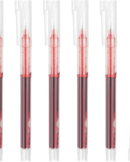 PATIKIL 6Pcs Colored Gel Ink Pens, 0.5mm Extra Fine Point Smooth Writing Japanese Quick Drying Liquid Ink Rollerball Pens for Office Stationery Classroom Teachers, Red