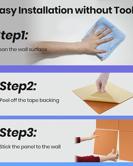 Focusound 18 Pack Sound Proof Panels for Walls, Self-Adhesive Acoustic Panels Sound Absorbing, 12" X 12" X 0.4" High Density Square Soundproof Wall Panels