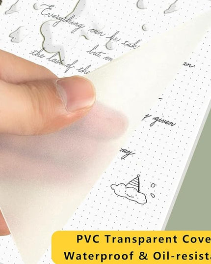 2PCS Dotted Spiral Notebook 5.7" x 8.3" with 120gsm Thick Paper, Elastic Band and Transparent Hard Cover, 160 Pages per Bullet Dotted Journal (2 Pack, A5)