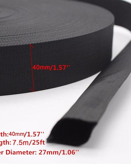 HanOaki 25 ft Nylon Hydraulic Hose Protector Sleeve Tig Torch Cable Cover Black Protective Cover Hose Sheath Hydraulic Wrap Cutting Wire Sheath Sleeve Management Wrap for Cord Tig 27mm Width