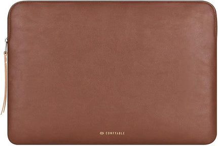 Comfyable Slim Protective Laptop Sleeve 15 Inch 14 Inch, PU Leather Bag Compatible with 15" MacBook Air (Snug Fit) M4 2025 & 14" MacBook Pro M4 (Loose Fit), Computer Case for Mac, Brown