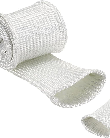 uxcell Insulation Cable Protector,35mm/1.38 Inch-1m/3 Feet High Temp Fiberglass Sleeve White